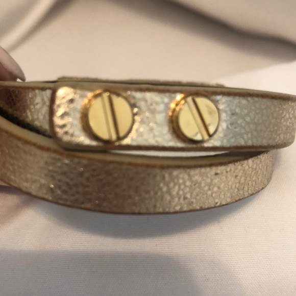 Gold Tory Burch double wrap bracelet - Picture 5 of 8